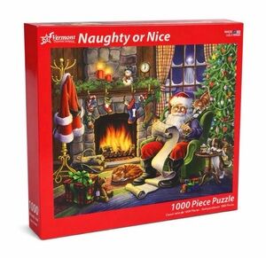 Vermont Christmas Company "Naughty or Nice" 1000 Piece Jigsaw Puzzle Santa